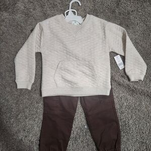 dip Cream and Brown Kids Matching Set